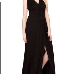 WEEKEND ONLY SALE Rachel Zoe Black V-Neck Maxi Dress w/ Slit Size L